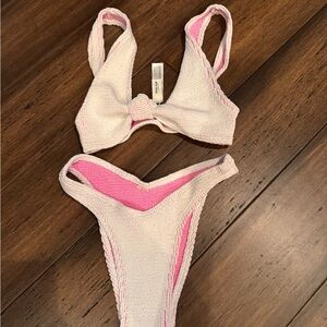 White and Pink Bikini Set